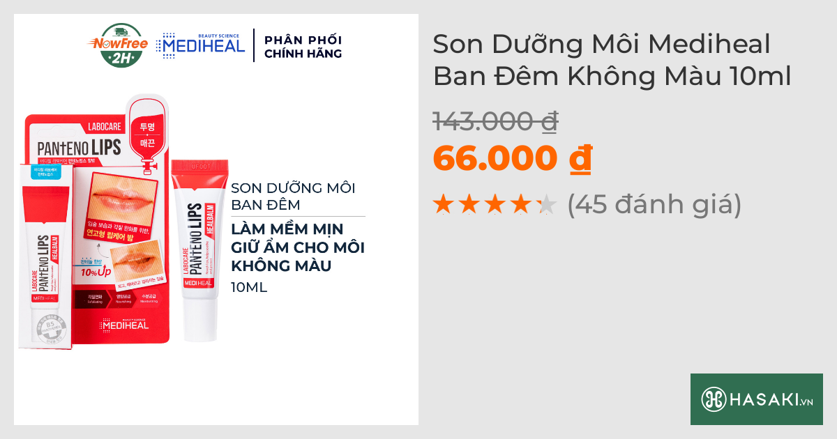 Son Dưỡng Môi Mediheal Ban Đêm Không Màu 10ml