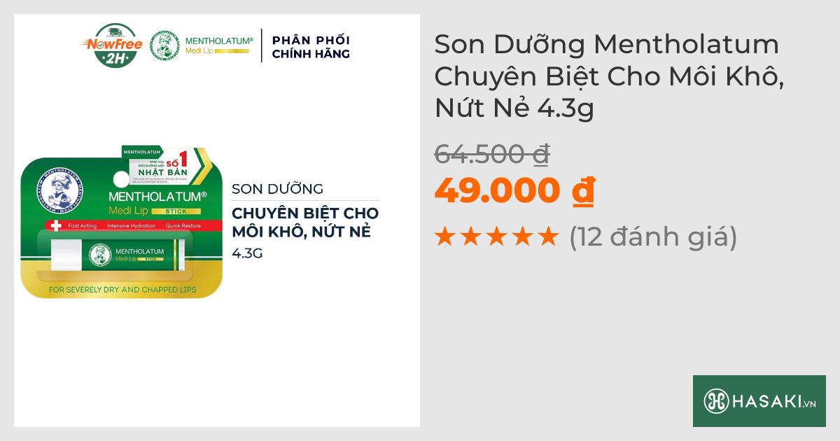 Son Dưỡng Mentholatum Chuyên Biệt Cho Môi Khô, Nứt Nẻ 4.3g