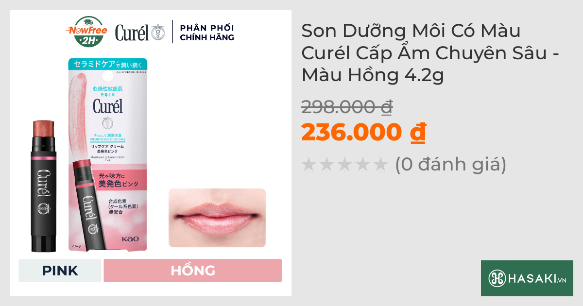 Son Dưỡng Môi Có Màu Curél Cấp Ẩm Chuyên Sâu - Màu Hồng 4.2g