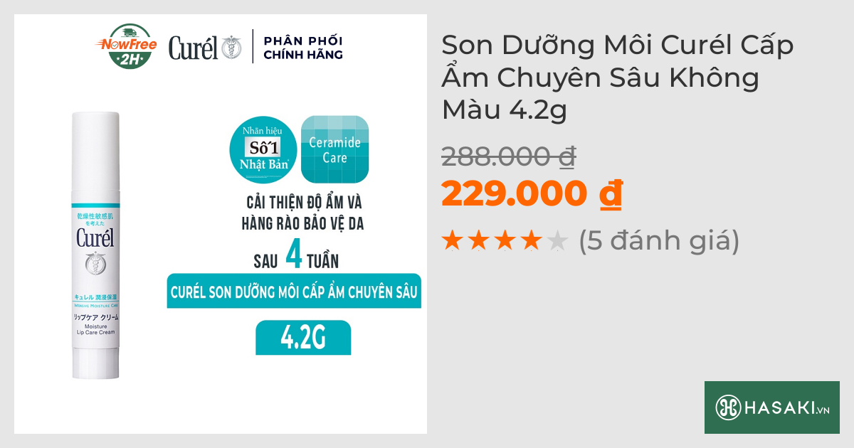 Son Dưỡng Môi Curél Cấp Ẩm Chuyên Sâu Không Màu 4.2g