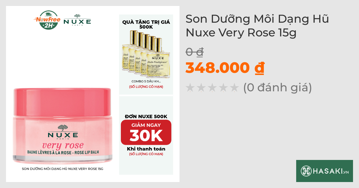 Son Dưỡng Môi Dạng Hũ Nuxe Very Rose 15g