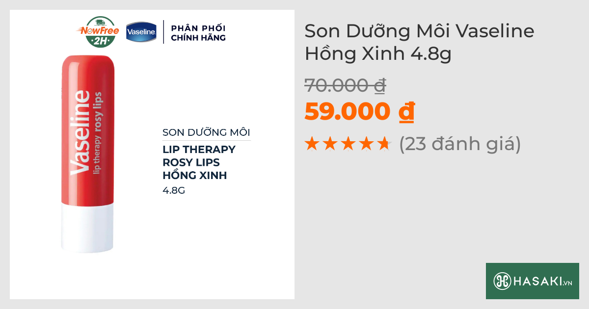 Son Dưỡng Môi Vaseline Hồng Xinh 4.8g