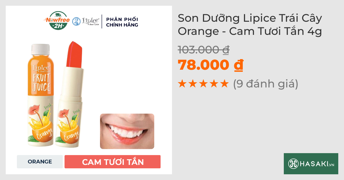 Son Dưỡng Lipice Trái Cây Orange - Cam Tươi Tắn 4g