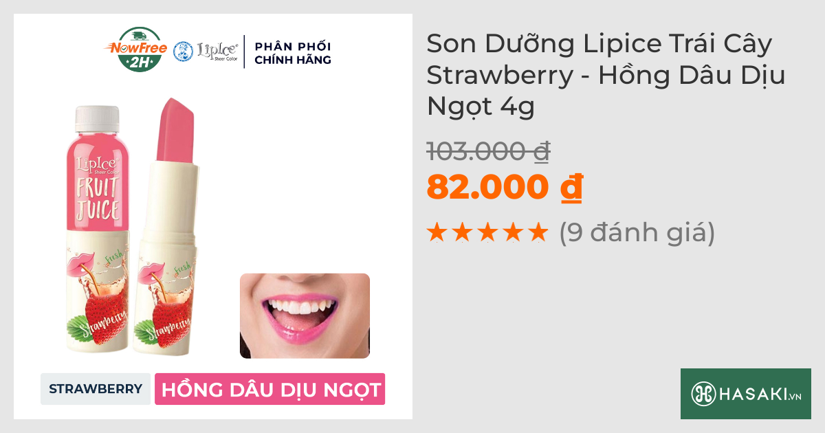 Son Dưỡng Lipice Trái Cây Strawberry - Hồng Dâu Dịu Ngọt 4g