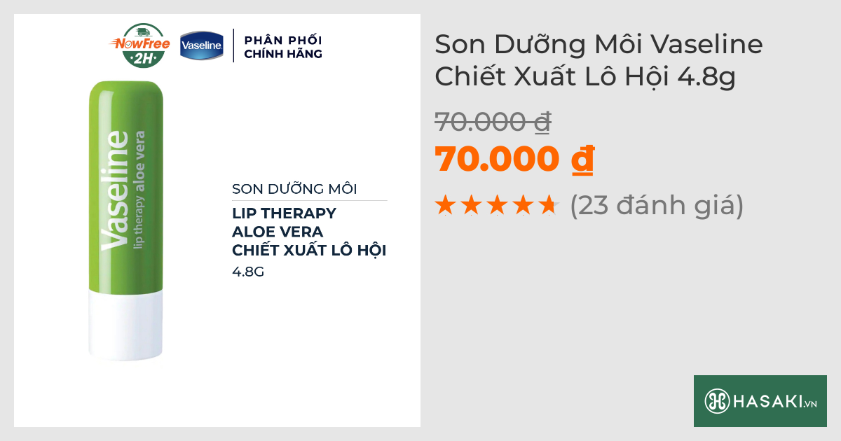 Son Dưỡng Môi Vaseline Chiết Xuất Lô Hội 4.8g