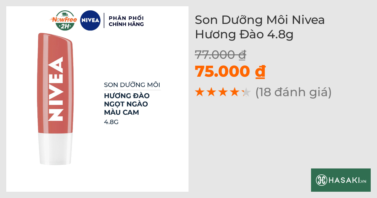 Son Dưỡng Môi Nivea Hương Đào 4.8g