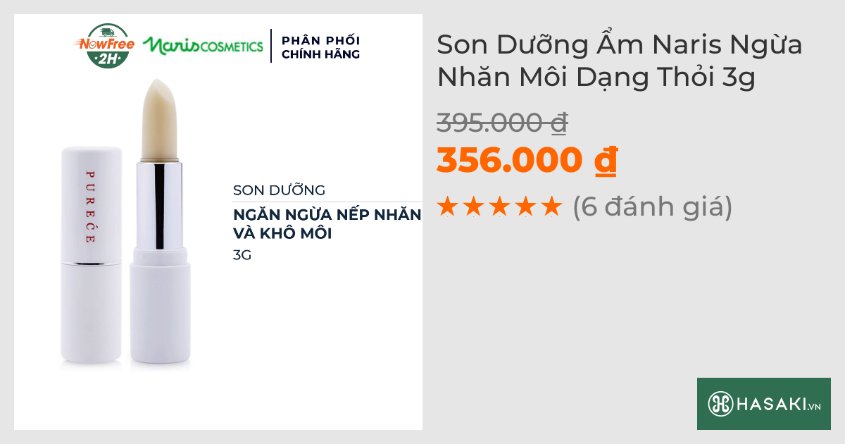 Son Dưỡng Ẩm Naris Ngừa Nhăn Môi Dạng Thỏi 3g