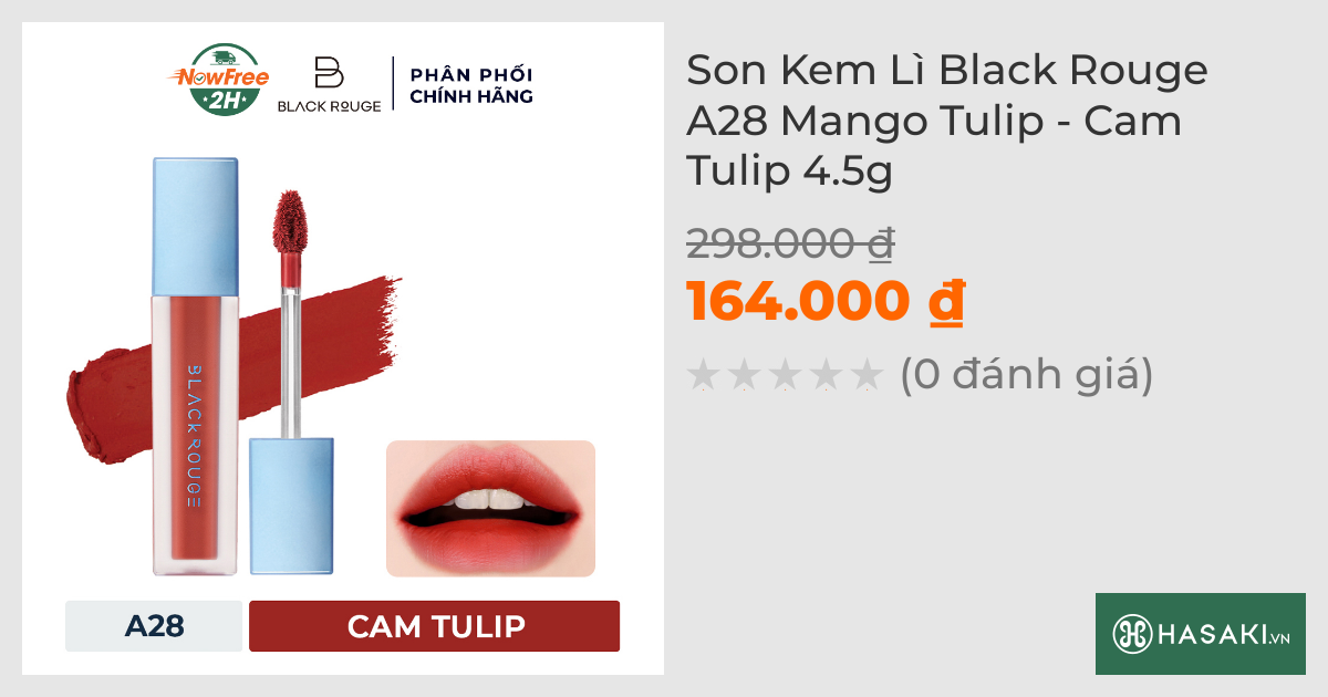 Son Kem Lì Black Rouge A28 Mango Tulip - Cam Tulip 4.5g