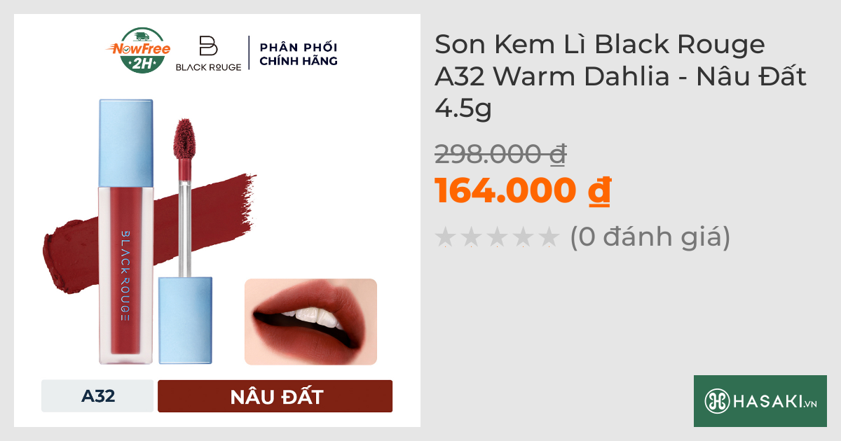 Son Kem Lì Black Rouge A32 Warm Dahlia - Nâu Đất 4.5g