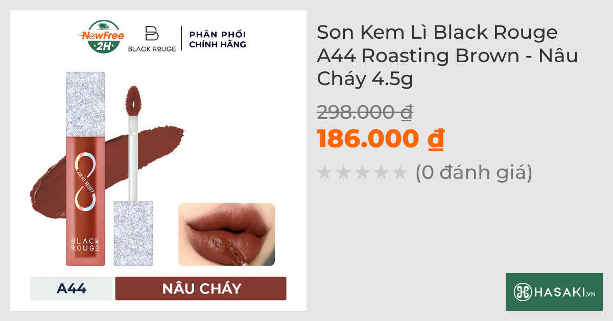 Son Kem Lì Black Rouge A44 Roasting Brown - Nâu Cháy 4.5g