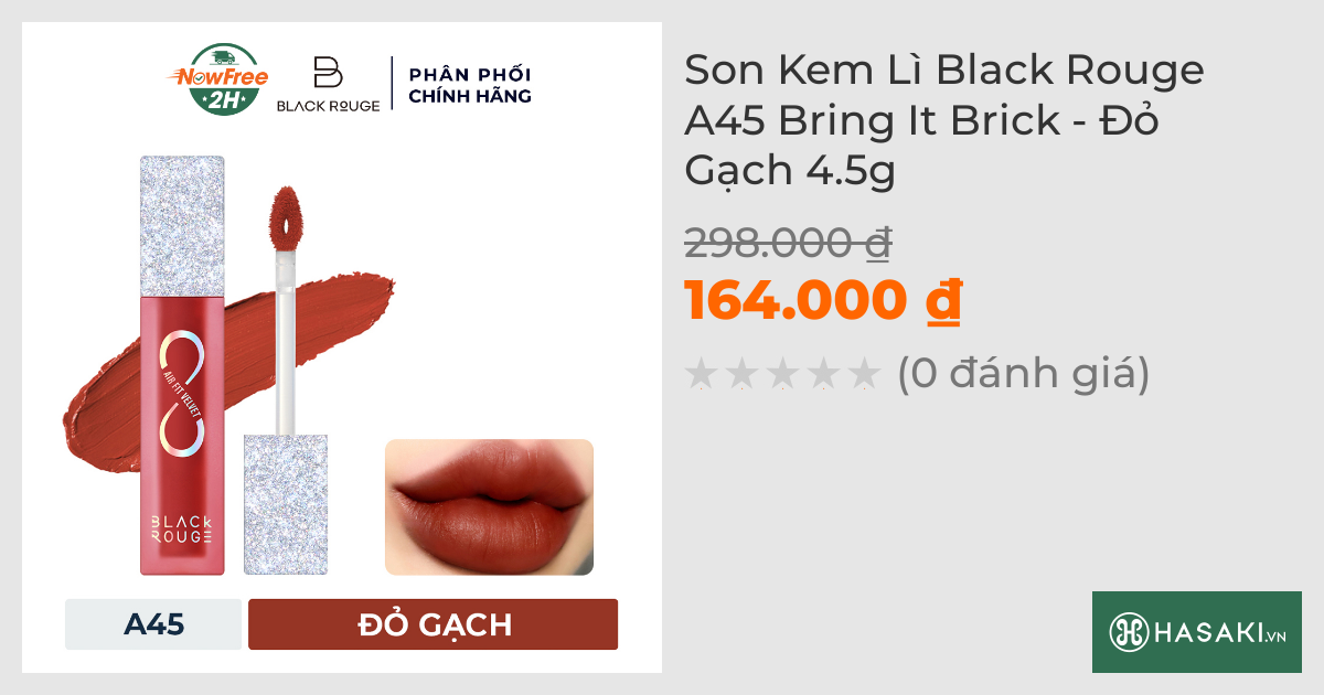 Son Kem Lì Black Rouge A45 Bring It Brick - Đỏ Gạch 4.5g