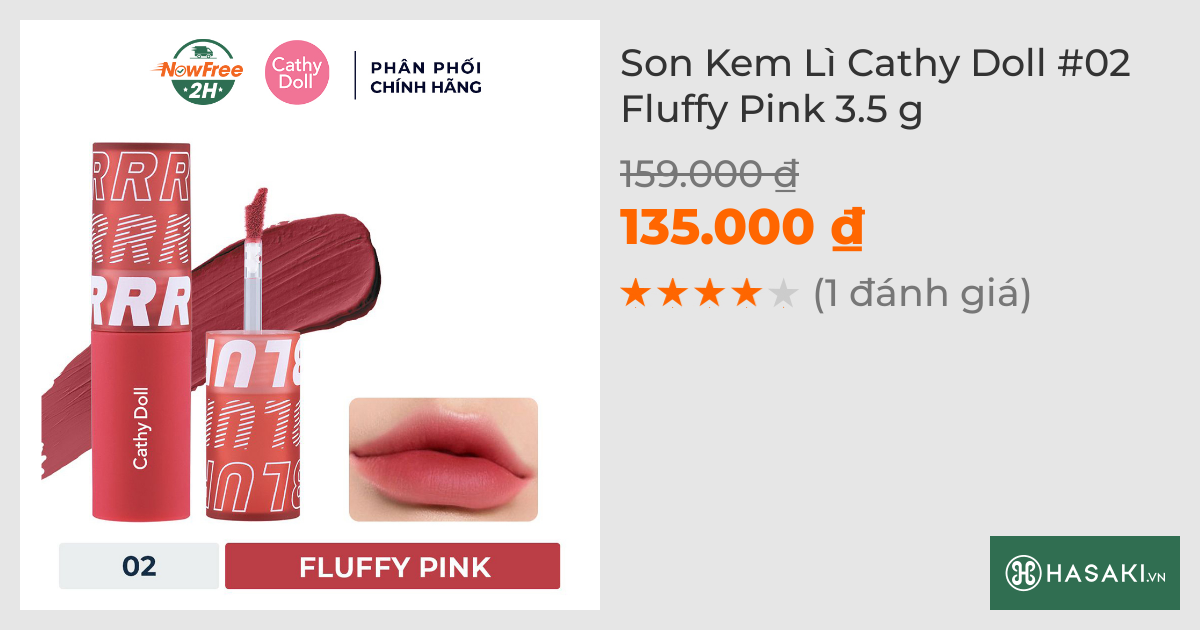 Son Kem Lì Cathy Doll #02 Fluffy Pink 3.5 g