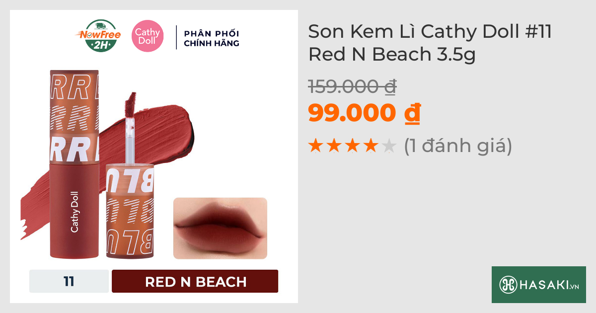 Son Kem Lì Cathy Doll #11 Red N Beach 3.5g