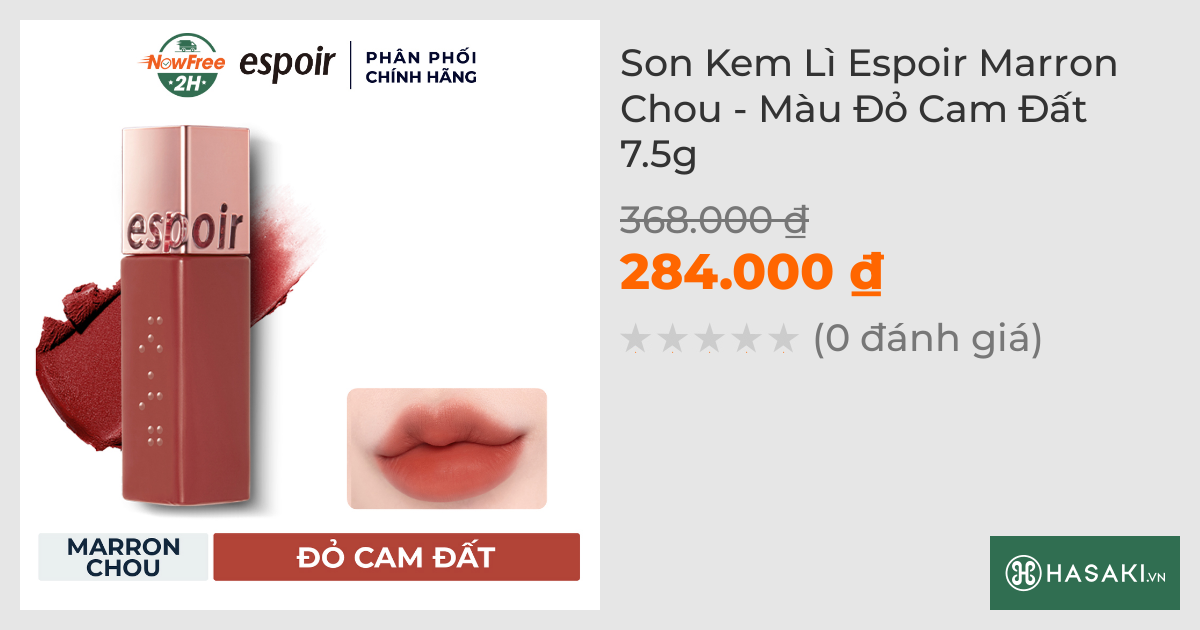 Son Kem Lì Espoir Marron Chou - Màu Đỏ Cam Đất 7.5g