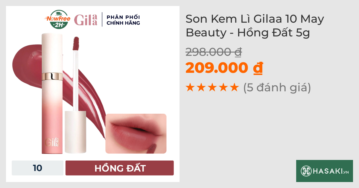 Son Kem Lì Gilaa 10 May Beauty - Hồng Đất 5g