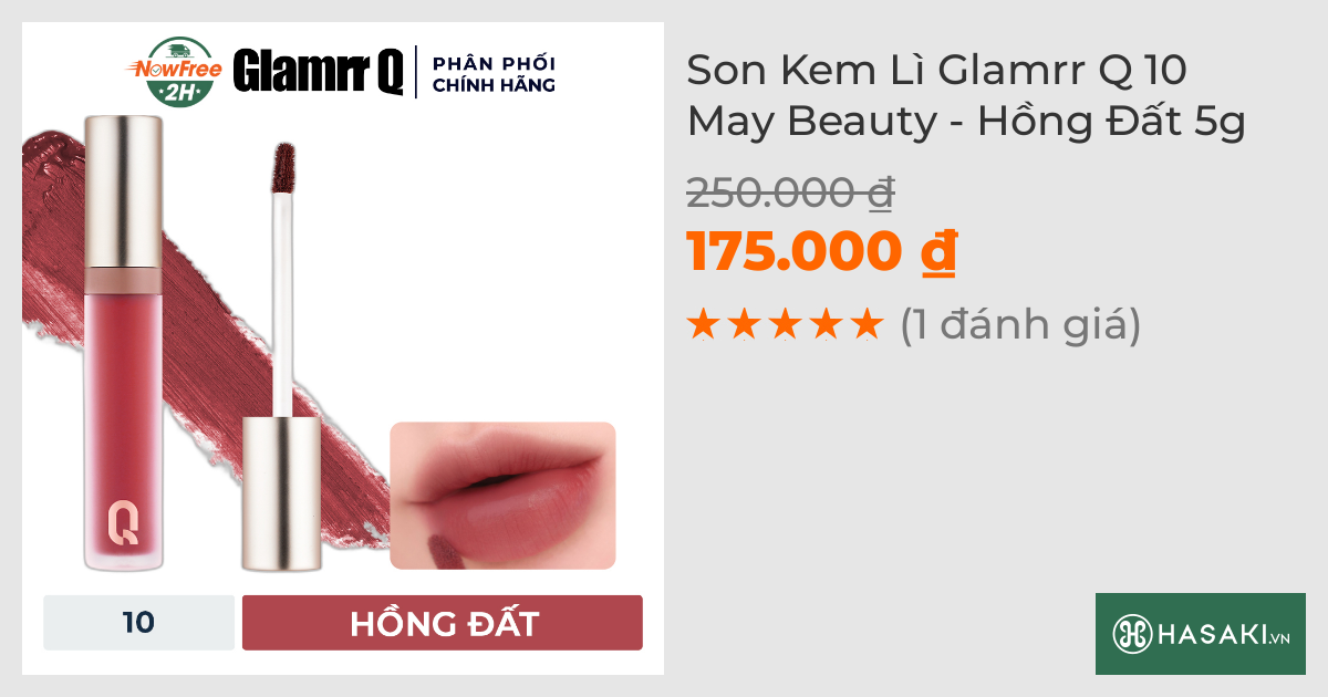 Son Kem Lì Glamrr Q 10 May Beauty - Hồng Đất 5g