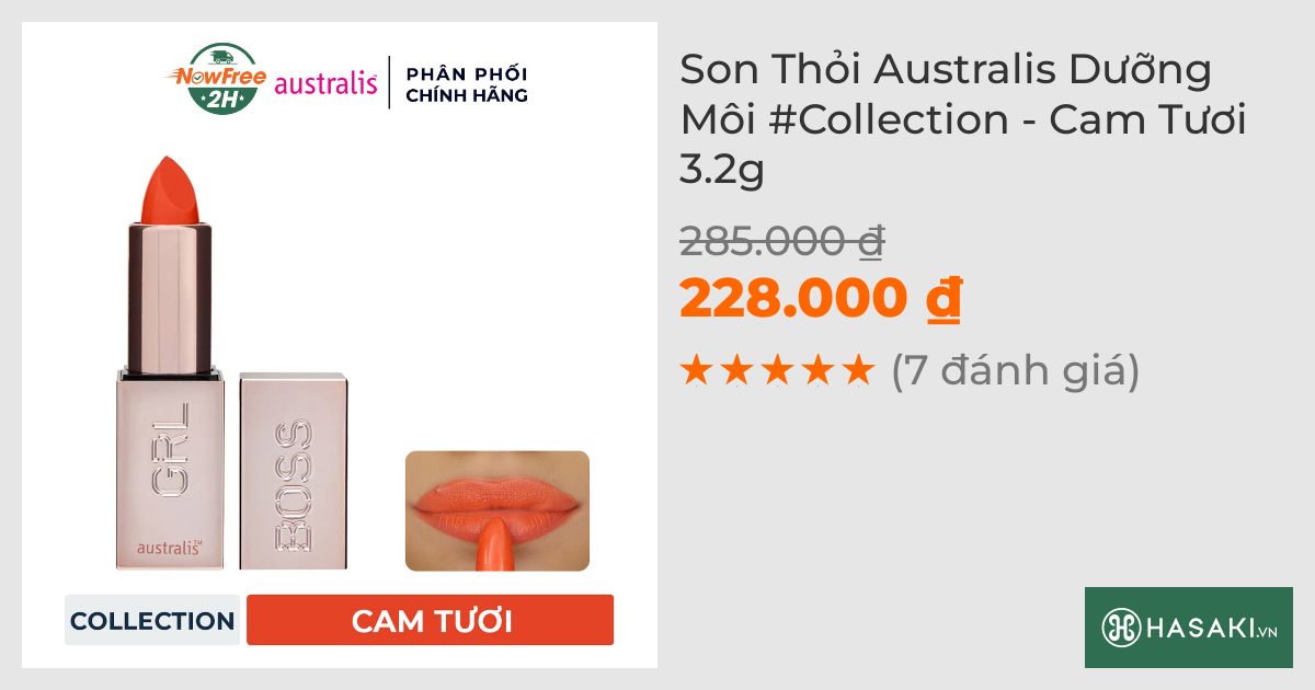 Son Thỏi Australis Dưỡng Môi #Collection - Cam Tươi 3.2g