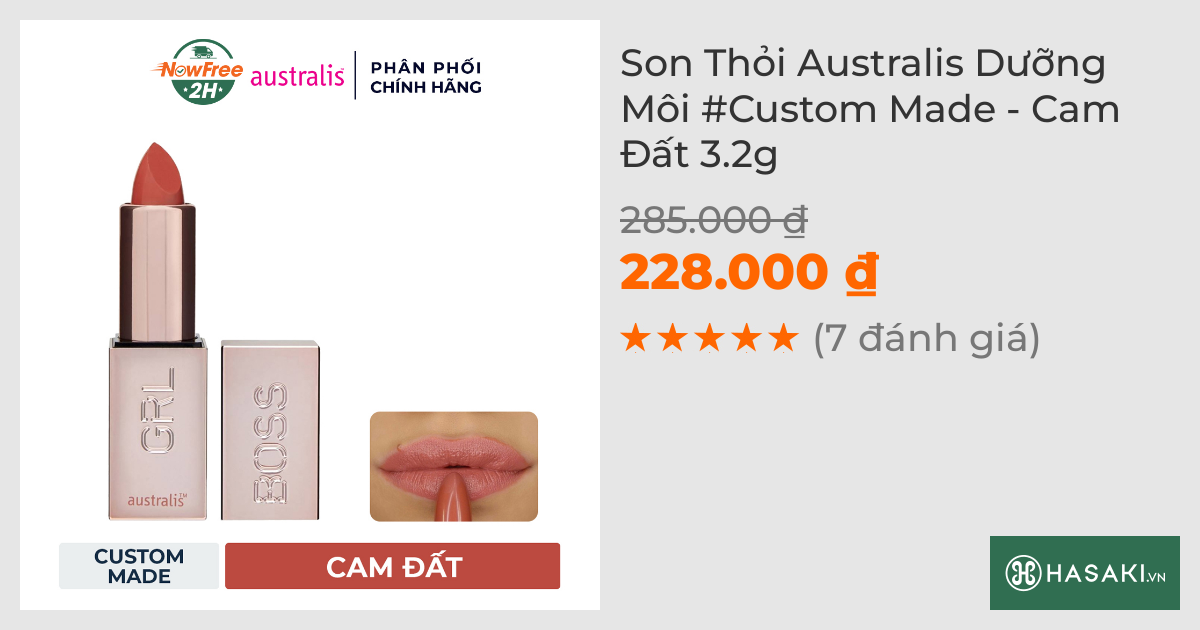 Son Thỏi Australis Dưỡng Môi #Custom Made - Cam Đất 3.2g