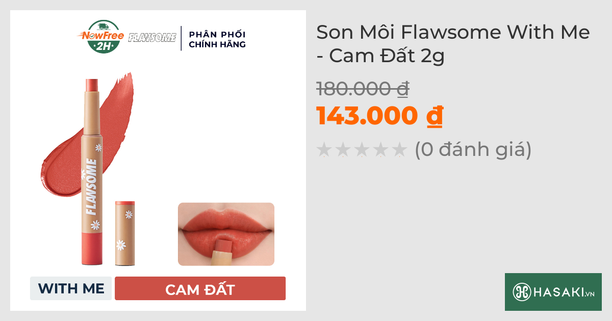 Son Môi Flawsome With Me - Cam Đất 2g