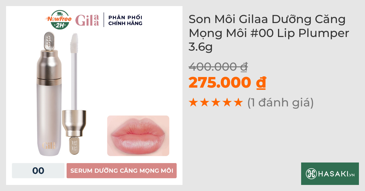 Son Môi Gilaa Dưỡng Căng Mọng Môi #00 Lip Plumper 3.6g