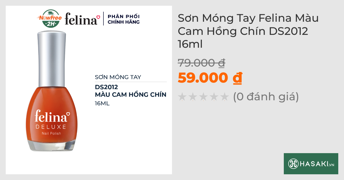 Sơn Móng Tay Felina DS2012 Màu Cam Hồng Chín 16ml