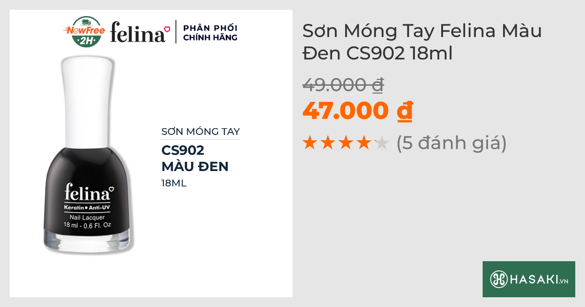 Sơn Móng Tay Felina CS902 Màu Đen 18ml