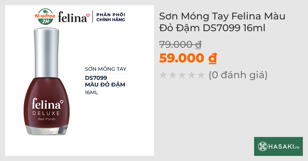 Sơn Móng Tay Felina DS7099 Màu Đỏ Đậm 16ml