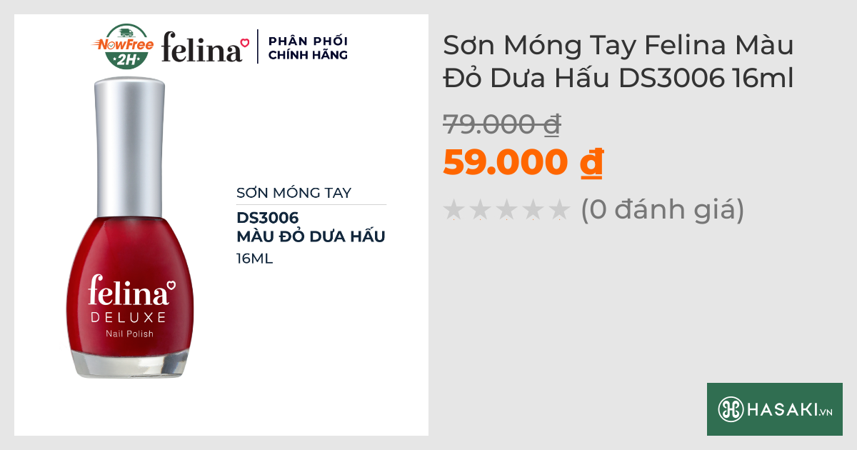 Sơn Móng Tay Felina DS3006 Màu Đỏ Dưa Hấu 16ml