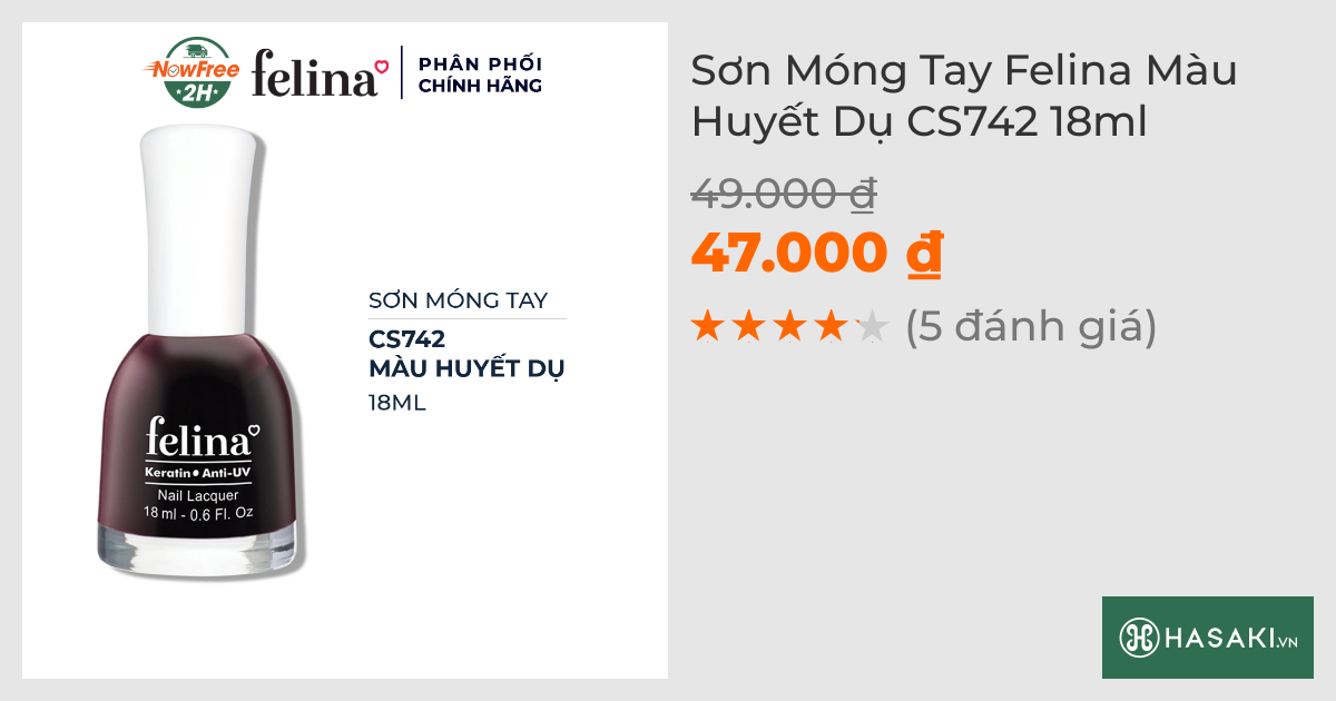 Sơn Móng Tay Felina CS742 Màu Huyết Dụ 18ml