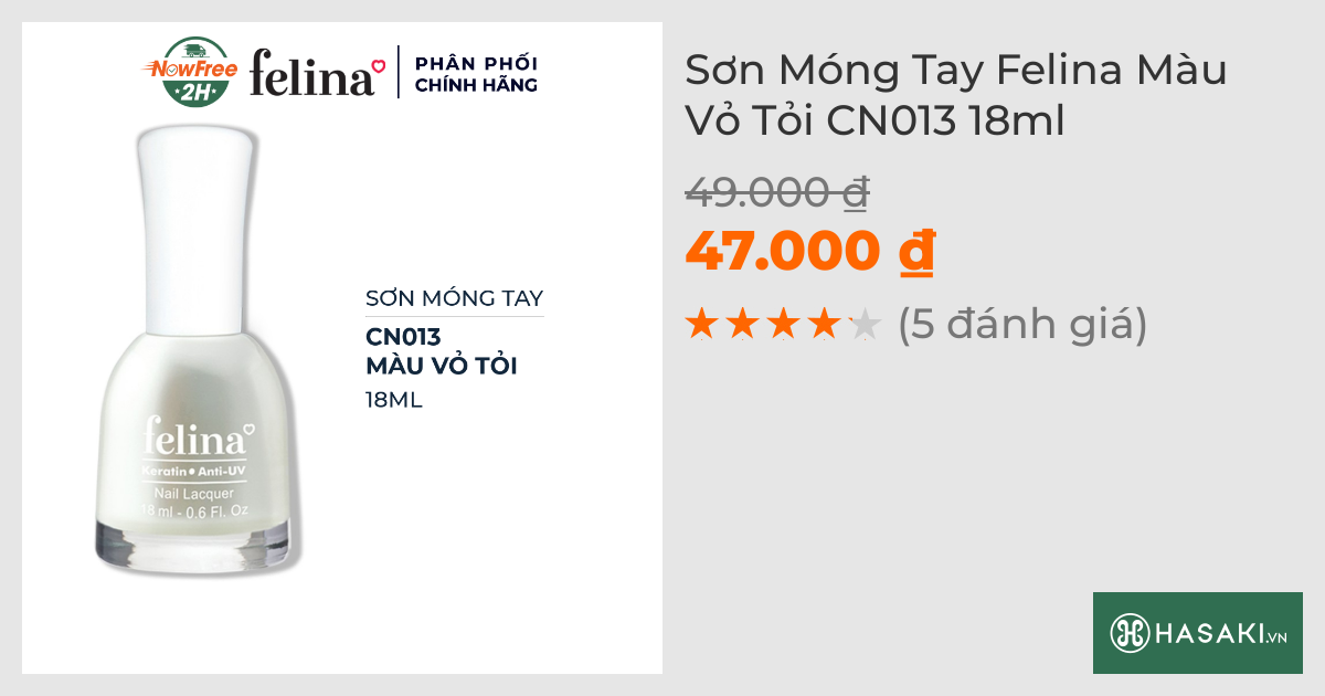 Sơn Móng Tay Felina CN013 Màu Vỏ Tỏi 18ml