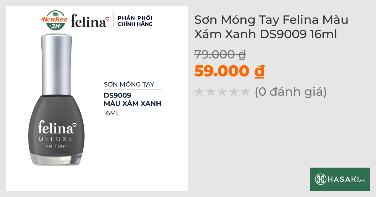 Sơn Móng Tay Felina DS9009 Màu Xám Xanh 16ml