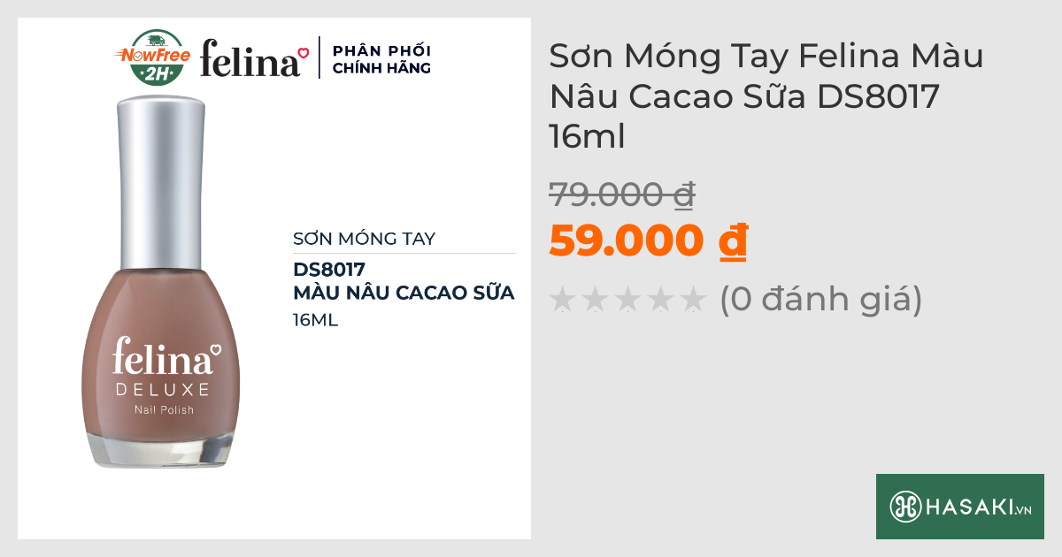 Sơn Móng Tay Felina DS8017 Màu Nâu Cacao Sữa 16ml