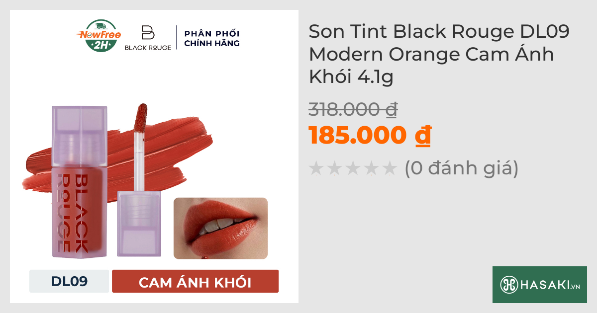 Son Tint Black Rouge DL09 Modern Orange Cam Ánh Khói 4.1g