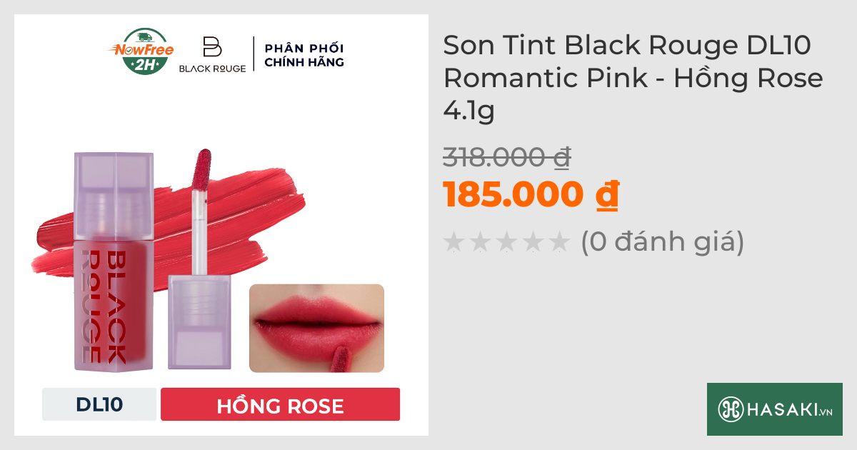 Son Tint Black Rouge DL10 Romantic Pink - Hồng Rose 4.1g