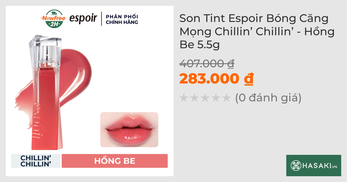 Son Tint Espoir Bóng Căng Mọng Chillin’ Chillin’ - Hồng Be 5.5g