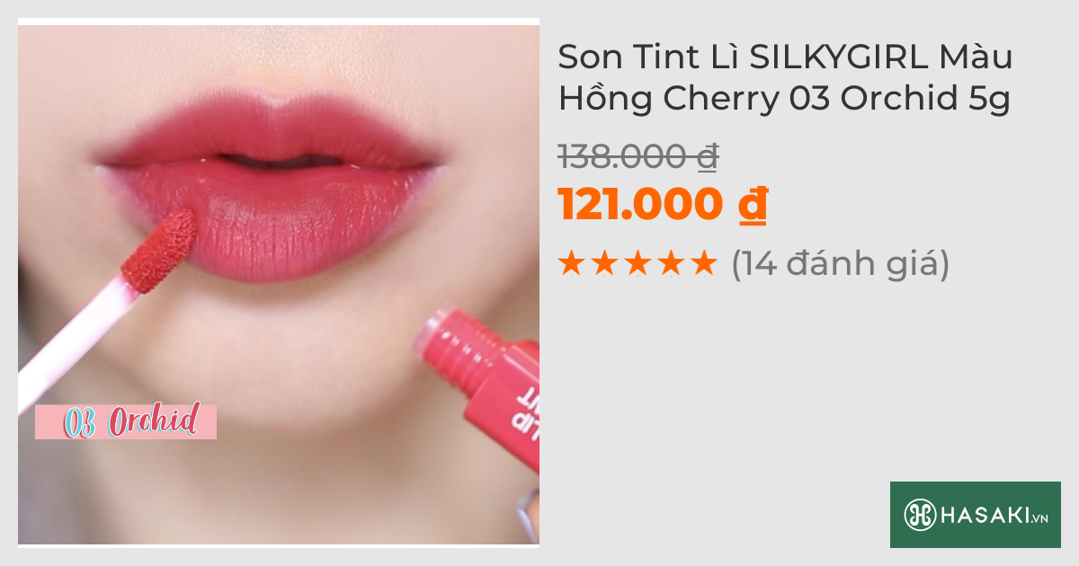 Son Tint Lì SILKYGIRL Màu Hồng Cherry 03 Orchid 5g