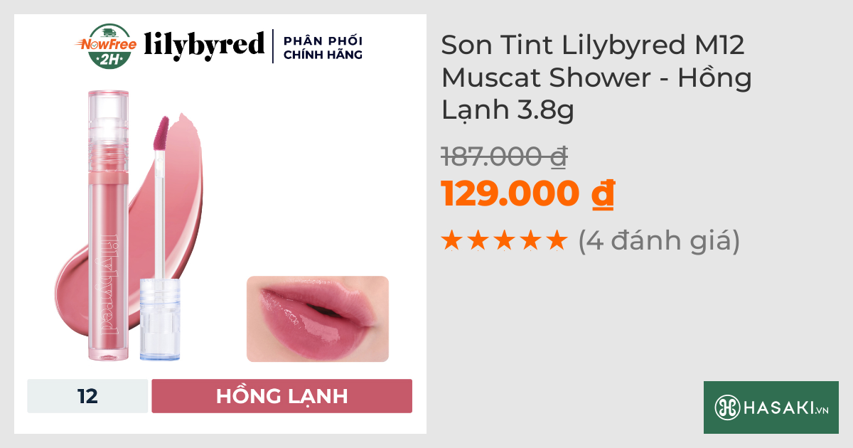 Son Tint Lilybyred M12 Muscat Shower - Hồng Lạnh 3.8g