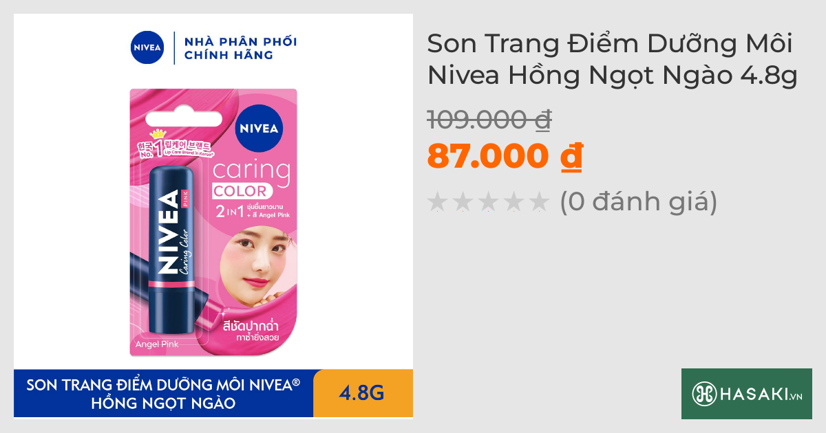 Son Trang Điểm Dưỡng Môi Nivea Hồng Ngọt Ngào 4.8g