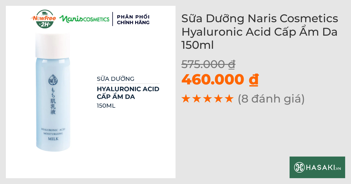 Sữa Dưỡng Naris Cosmetics Hyaluronic Acid Cấp Ẩm Da 150ml