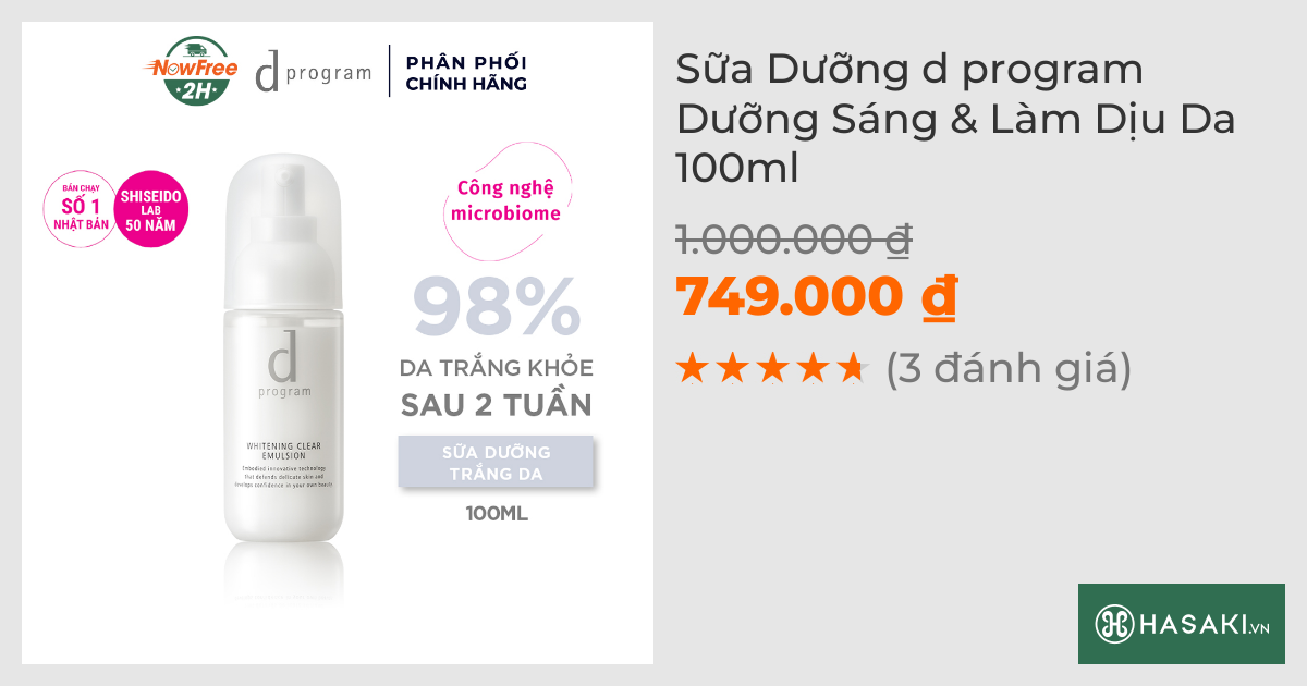 Sữa Dưỡng d program Dưỡng Sáng & Làm Dịu Da 100ml