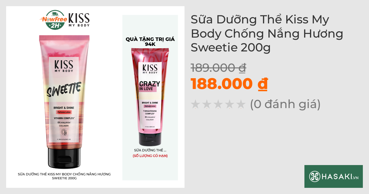 Sữa Dưỡng Thể Kiss My Body Chống Nắng Hương Sweetie 200g