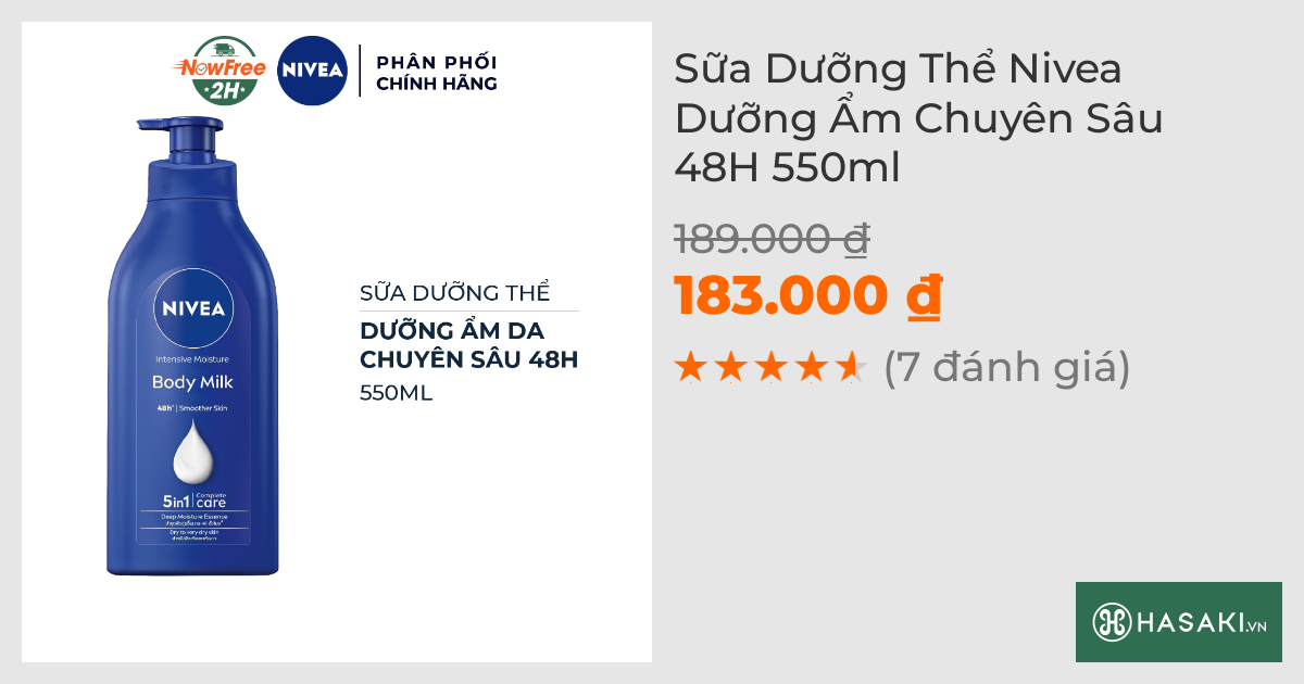 Sữa Dưỡng Thể Nivea Dưỡng Ẩm Chuyên Sâu 48H 550ml