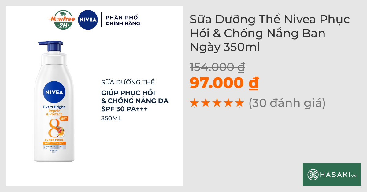 Sữa Dưỡng Thể Nivea Phục Hồi & Chống Nắng Ban Ngày 350ml