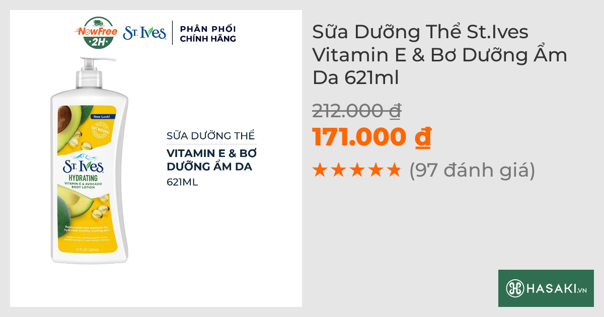 Sữa Dưỡng Thể St.Ives Vitamin E & Bơ Dưỡng Ẩm Da 621ml