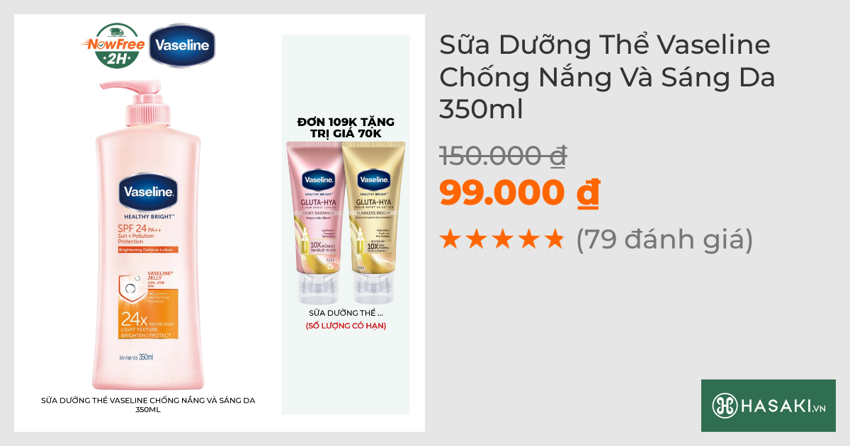 Sữa Dưỡng Thể Vaseline Chống Nắng Và Sáng Da 350ml