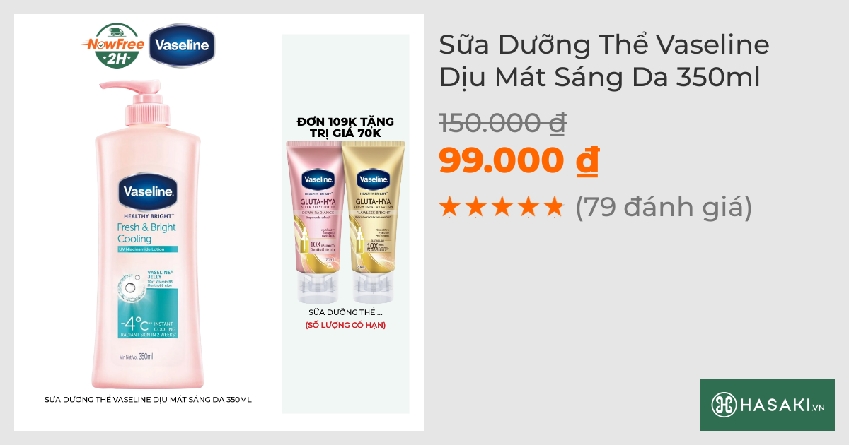 Sữa Dưỡng Thể Vaseline Dịu Mát Sáng Da 350ml