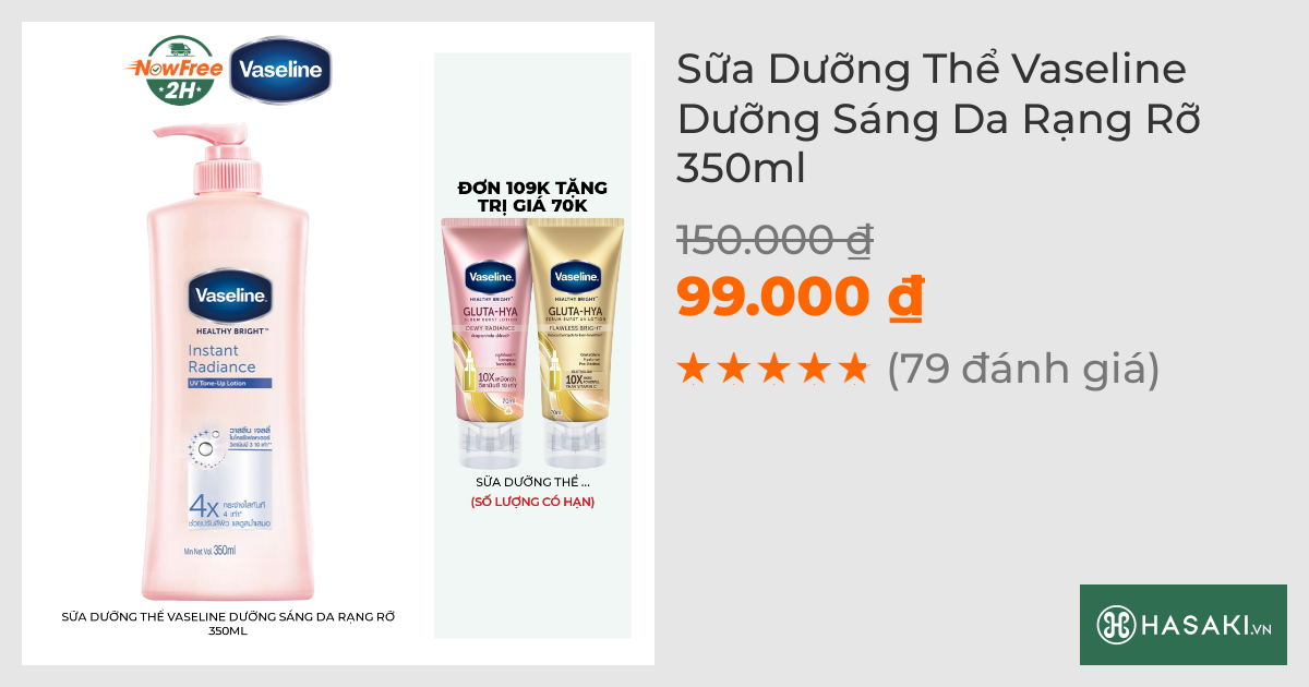 Sữa Dưỡng Thể Vaseline Hỗ Trợ Sáng Da Rạng Rỡ 350ml