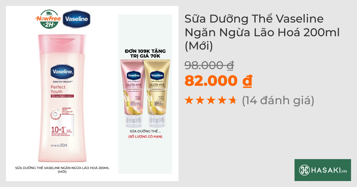 Sữa Dưỡng Thể Vaseline Ngăn Ngừa Lão Hoá 200ml (Mới)