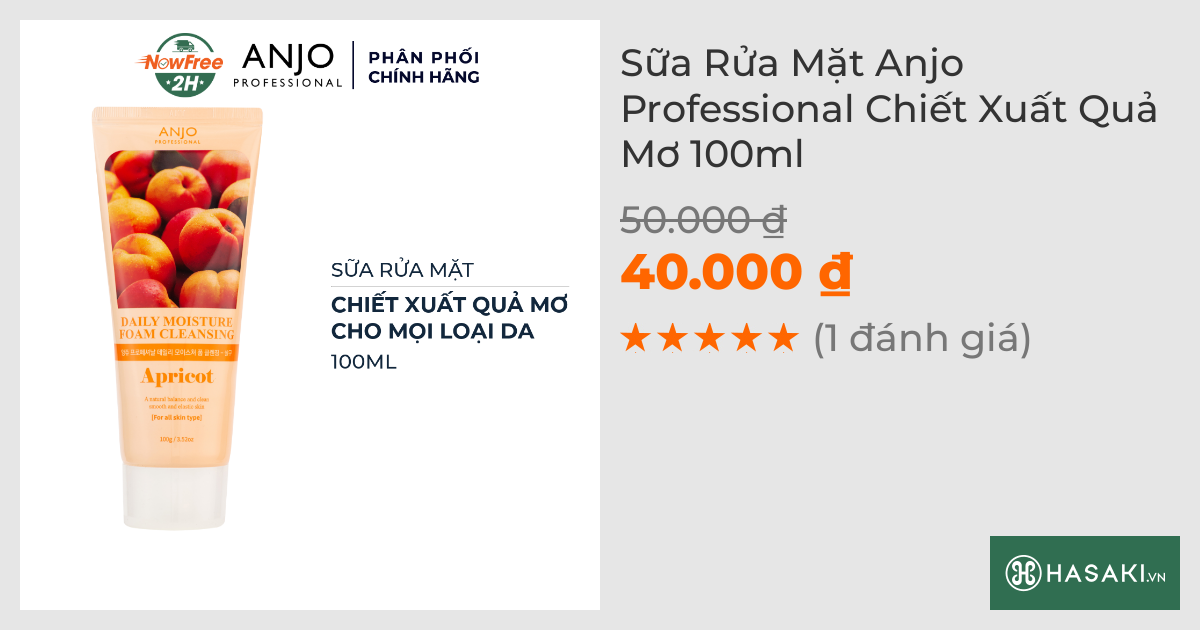 Sữa Rửa Mặt Anjo Professional Chiết Xuất Quả Mơ 100ml