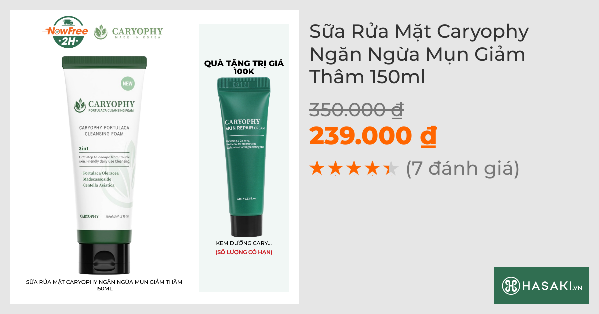 Sữa Rửa Mặt Caryophy Ngăn Ngừa Mụn Giảm Thâm 150ml